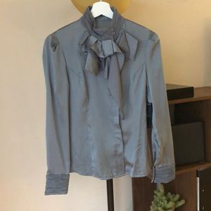 NWT CC Couture High-Neck Ruffle Blouse